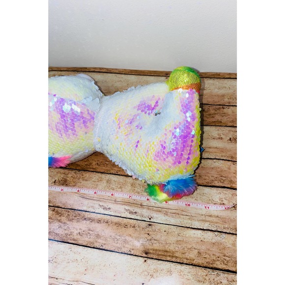 TY Flippables Sequin Plush - PIXY the Unicorn (Medium Size - 10 inch) - Picture 4 of 6